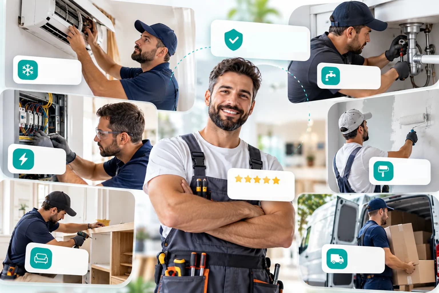 مجموعة من أصحاب المهن والخدمات المنزلية